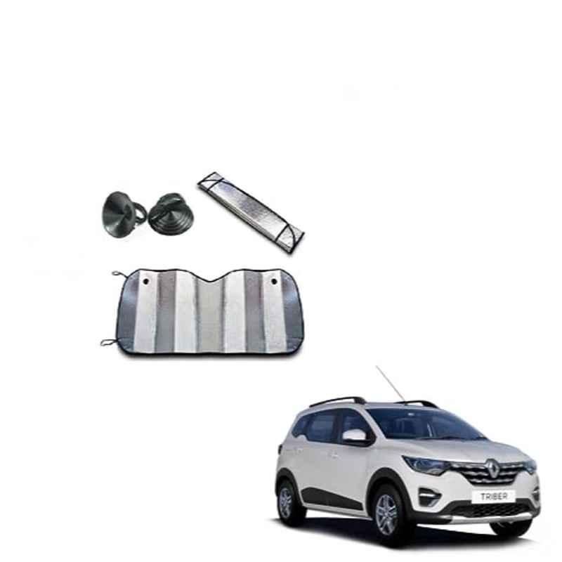 Kozdiko Aluminium Foil UV Protection Silver Windshield Sun Shade for Renault Triber