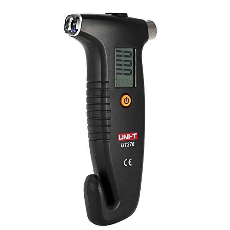 Uni-T Ut376 Handheld Digital Tire Pressure Gauge With Safety Hammer Flashlight Seatbelt Cutter