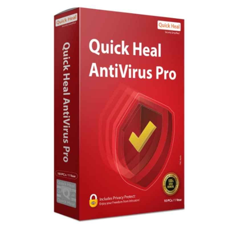 Quick Heal Antivirus Pro for 10 Users 1 Year with CD/DVD