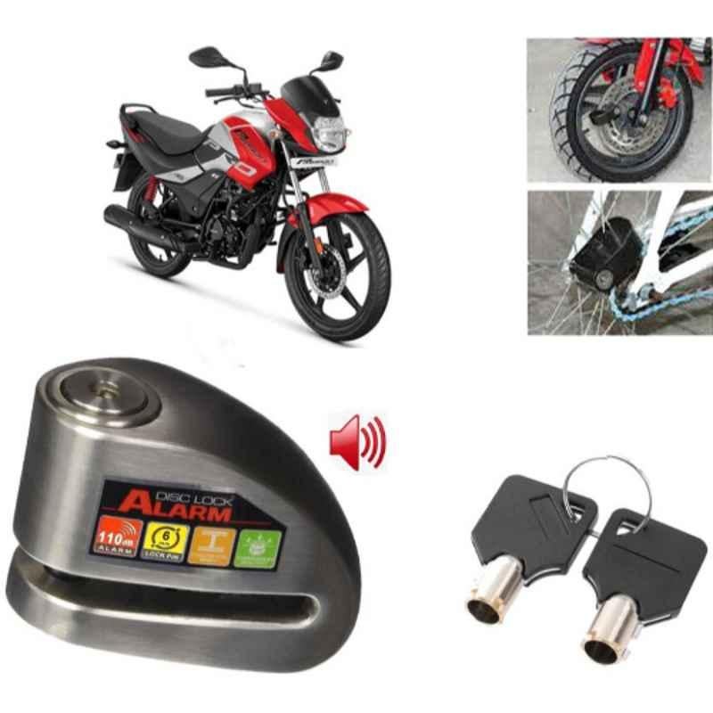 Auto Pearl Steel Black Alarm Disc Brake Lock, Lock_272