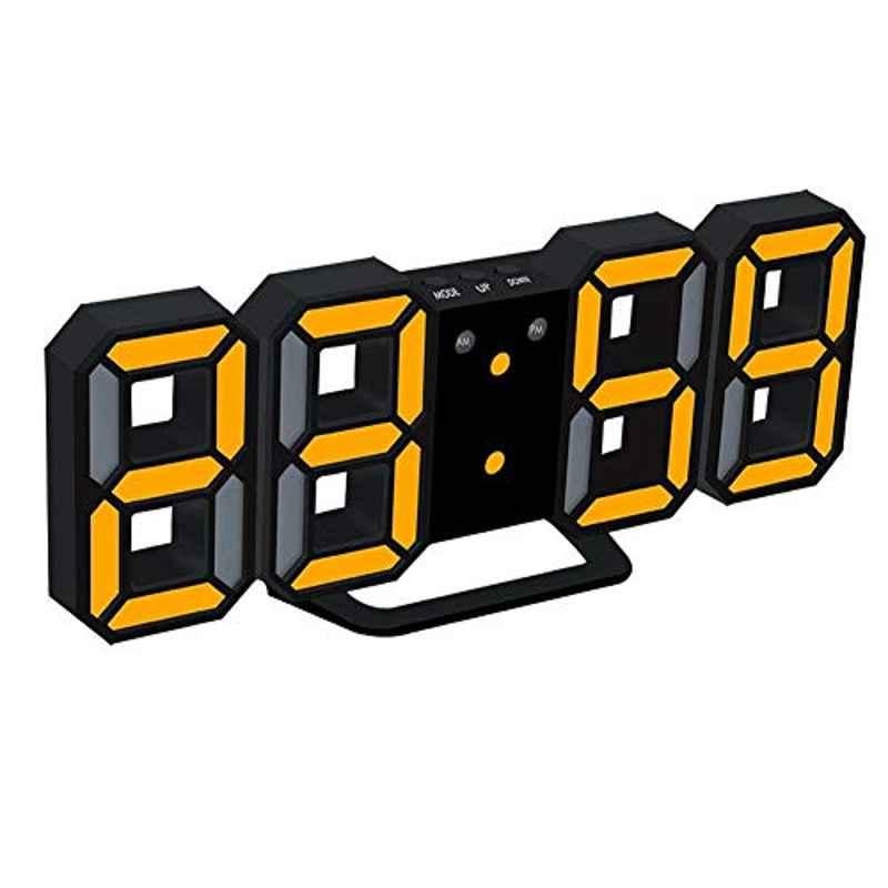 Rubik 21.5x4x8.7cm Wood Light Yellow LED Digital Alarm Clock