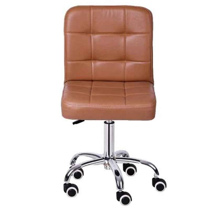 Da Urban Bion Beige Fabric & Foam Stool Chair with Wheels & Low Back