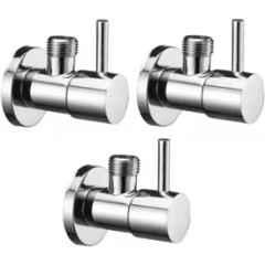 Senkiddpro Turbo Stainless Steel Chrome Finish Wall Mounted Angle Cock (Pack of 3)