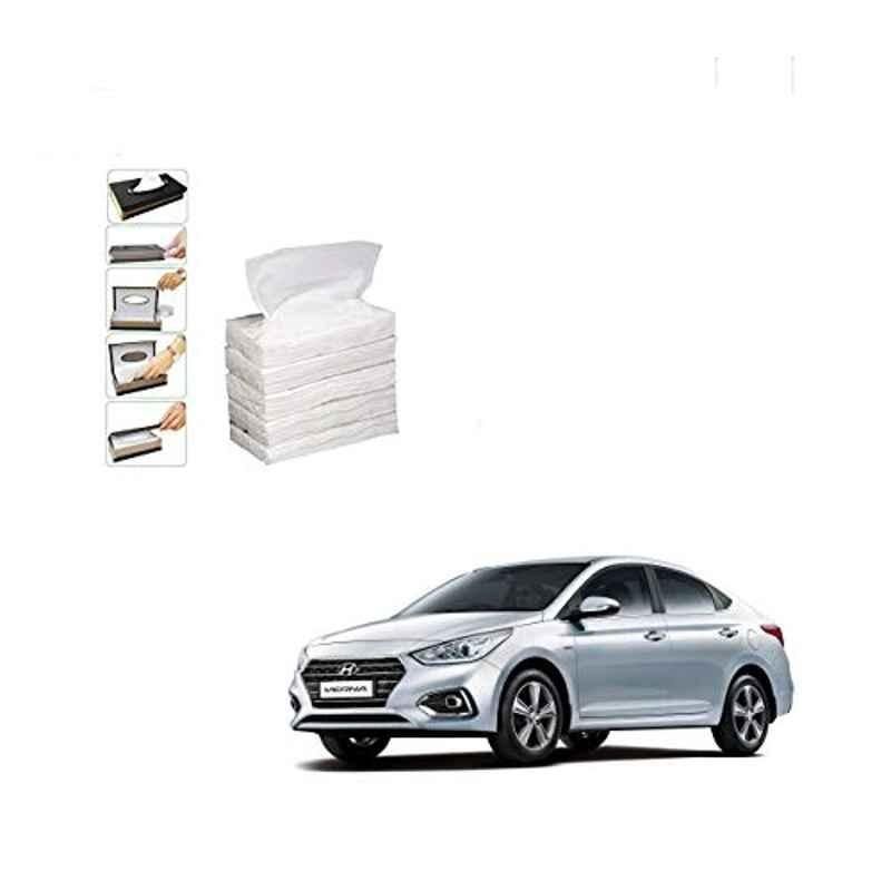 Kozdiko 100 Pulls Dispenser Box Refiller Tissue Paper with 200 Sheets for Hyundai Verna Nextgen 2017 (Pack of 5)