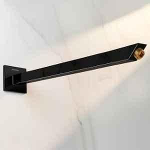Plantex 18 inch Shower Arm for Overhead Shower/Stainless Steel Shower Pipe/Wall Mount Bathroom Fitting with 1/2 inch Thread (Black)