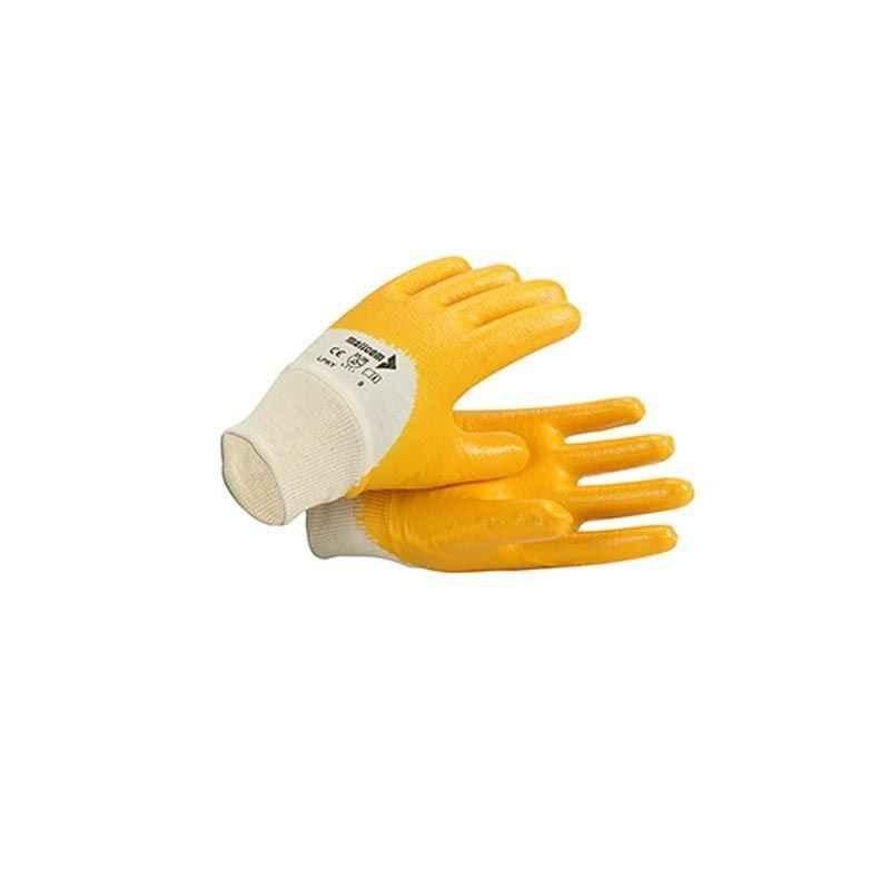 Mallcom 8 Inch Yellow Light Palm Nitrile Safety Gloves, LPKY (Pack of 12)