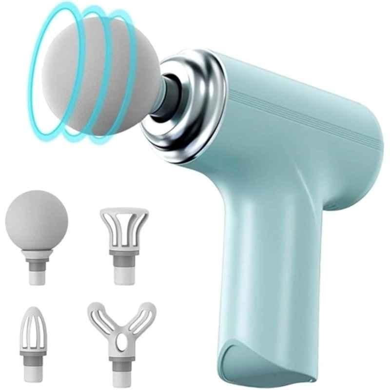 Anytime Fitness Carbon Fibre Body Mini Massager Gun with 4 Adjustable Heads for Deep Tissue, Muscle & Body Pain Relief, AF-108