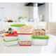 Milton Nesto 7 Pcs Green & Red Container Set, 500041921394-02320