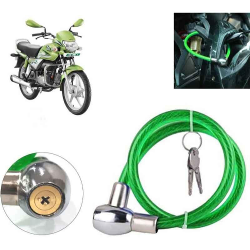 Auto Pearl PVC & Plastic Green Cable Lock for Bikes, Bicycle, Helmet & Luggage, 155