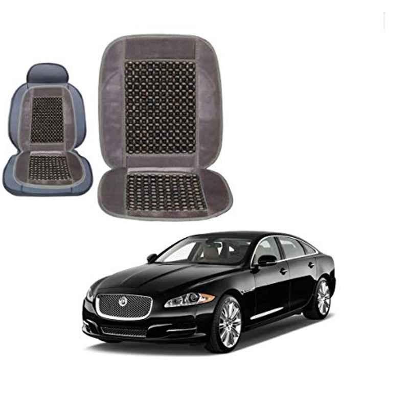 Kozdiko Wooden Bead Seat with Grey Velvet Border for Jaguar XJ-Type