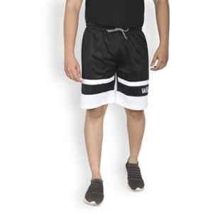 World Sports Lycra Blend Black & White Striped Boxer Shorts for Men, SHM21BLKWHT1, Size: M