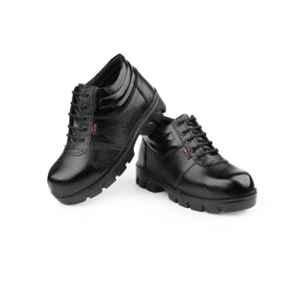 Woakers PowerSafe Leather Steel Toe Black Safety Shoes, WKS-SAFTEY-011, Size: 6