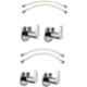 Prestige ARIA Brass Chrome Finish 2 Pcs Angle Cock & Hose Pipe Set (Pack of 4)