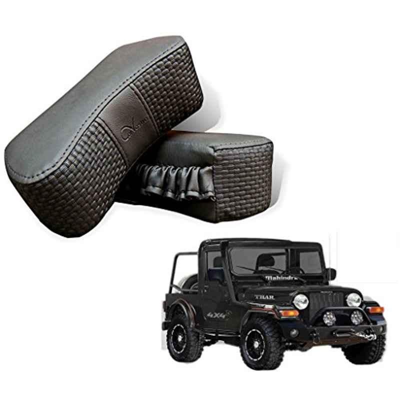 Kozdiko 2 Pcs Memory Foam Grey Car Vastra Neck Rest Cushion Set for Mahindra Thar, koz_5420