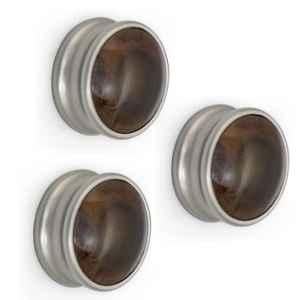 Plantex Knobs for Drawers/Drawer Knobs/Round Knobs for Cabinets/Pull-Push Knob for Kitchen/Bedroom Drawer (Pack of 3) Satin