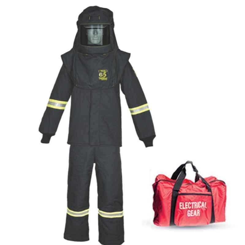 Oberon TCG5B-S PPE-4 76 Cal TCG Arc Flash Hood Coat & Bib Overall without Ventilating Fan Kit, Size: Small