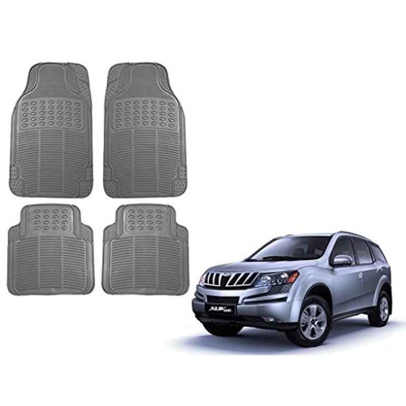 Kozdiko Grey Simple Rubber Car Foot Mat Set for Mahindra XUV, koz_13324