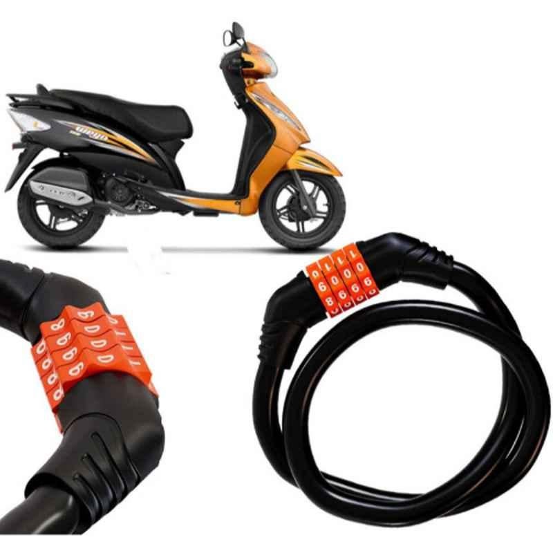 Auto Pearl Black & Orange 4 Digit Anti-Theft Combination Number Lock for Wego