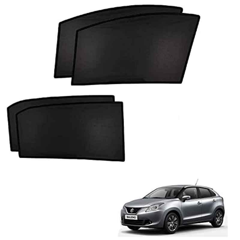 Kozdiko 4 Pcs Custom Fit Non Magnetic Curtains Mesh Car Sun Shade Set for Maruti Suzuki Baleno Nexa 2015-2021