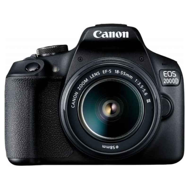 Canon EOS 2000D DC III Digital SLR Black Camera with 18-55mm Lens Kit