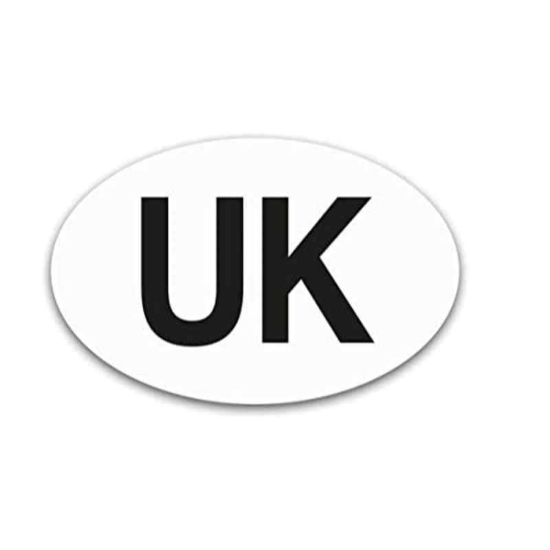 Rubik 13x18cm White Magnetic UK Car Sticker For Driving Abroad, RB-MAG-UK