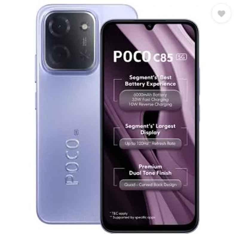 POCO C85 6.9 inch 6000mAh 6GB RAM/128GB Storage Mystic Purple Smartphone
