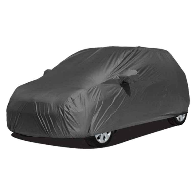 AutoFurnish Matty Silver Car Cover - Hyundai i10, Water Resistant, Triple-Stitched, Dust and Heat Protection, 2X2 Matty Fabric, Elastic  Bottom, Heavy Buckle