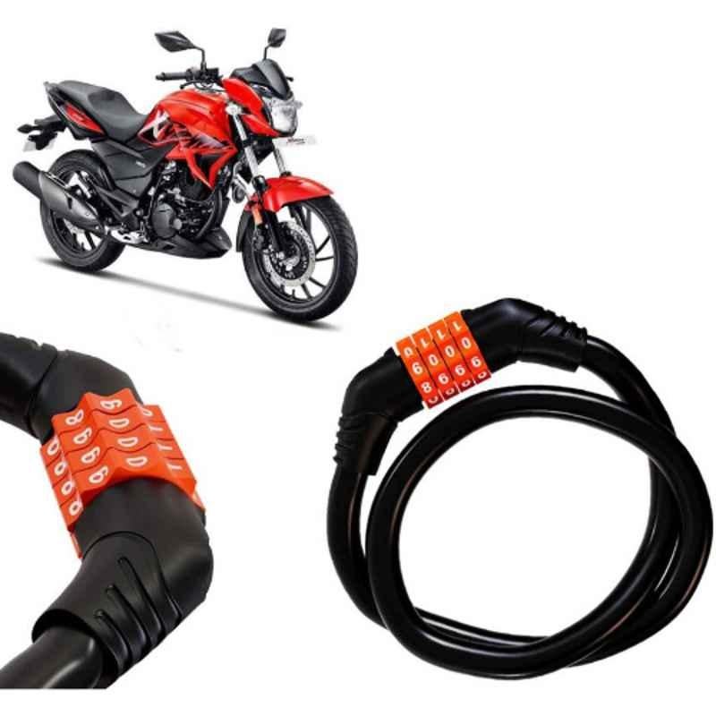 Auto Pearl Black & Orange 4 Digit Anti-Theft Combination Number Lock for Xtreme 200R