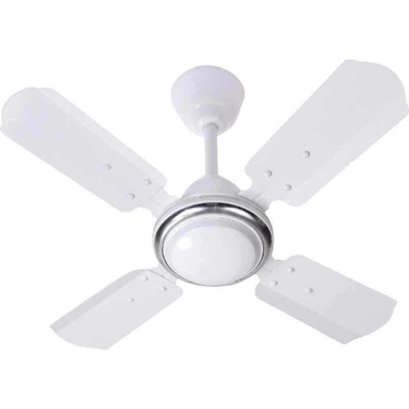 WeGREET Peral Deco 24 inch 50W 800rpm Aluminium White High Speed Ceiling Fan with 2 Year Warranty, Sweep: 600 mm