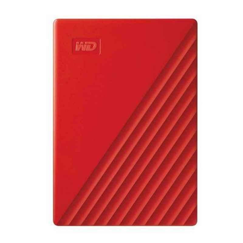 WD My Passport 4TB USB 3.0 Red Portable External Hard Drive with Automatic Backup, WDBPKJ0040BRD-WESN