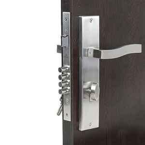 Handle Waala Viva-OSK 10 inch 60mm Stainless Steel Silver Cylindrical Plate One Side Key Mortise Door Lock Set