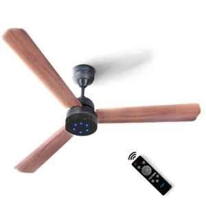 XUGA Aether F7P 28W 5 Star 380rpm Oakwood BLDC 3 Blade Ceiling Fan with Remote & 5 Years Warranty on Motor, Sweep: 1200 mm