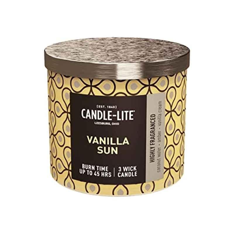 Candle Lite 14Oz Wax White Sun Edes Vanilla Sun Aromatherapy Candle, 4417804