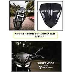 AOW Mini Visor Glass for Yamaha MT 15 (Black)