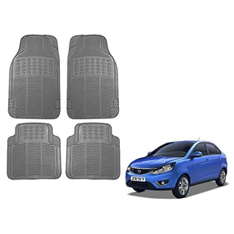 Kozdiko Grey Simple Rubber Car Foot Mat Set for Tata Zest, koz_13358