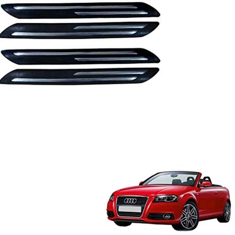 Kozdiko 4 Pcs Double Chrome Bumper Protector Black Set for Audi A3