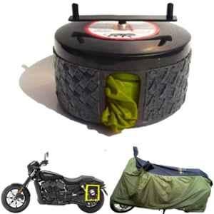 Bike Blazer Green Nylon Taffeta Universal Size Semi-Automatic Bike Body Cover for Harley Davidson Fat Bob & Low Rider