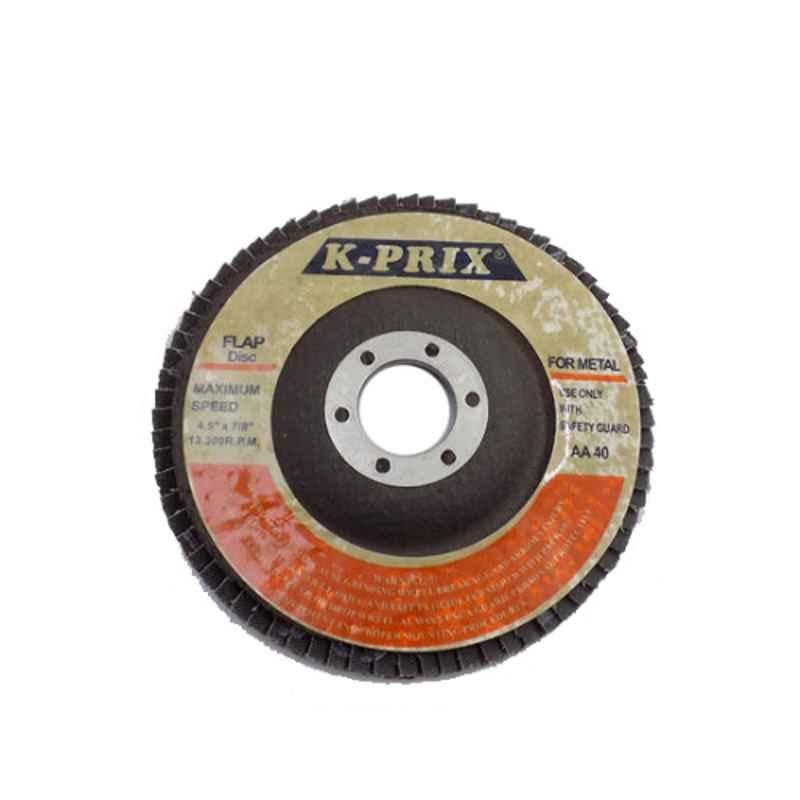 K-Prix 4.5 inch 40 Grade Aluminium Oxide Flap Disc, MFD 4-1-2X40
