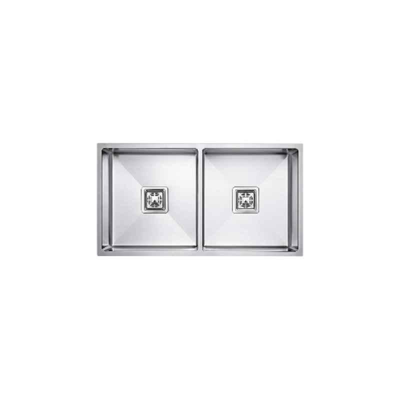 Rigwell Lifetime 32x18x10 inch Satin Finish Stainless Steel Double Bowl Handmade Kitchen Sink