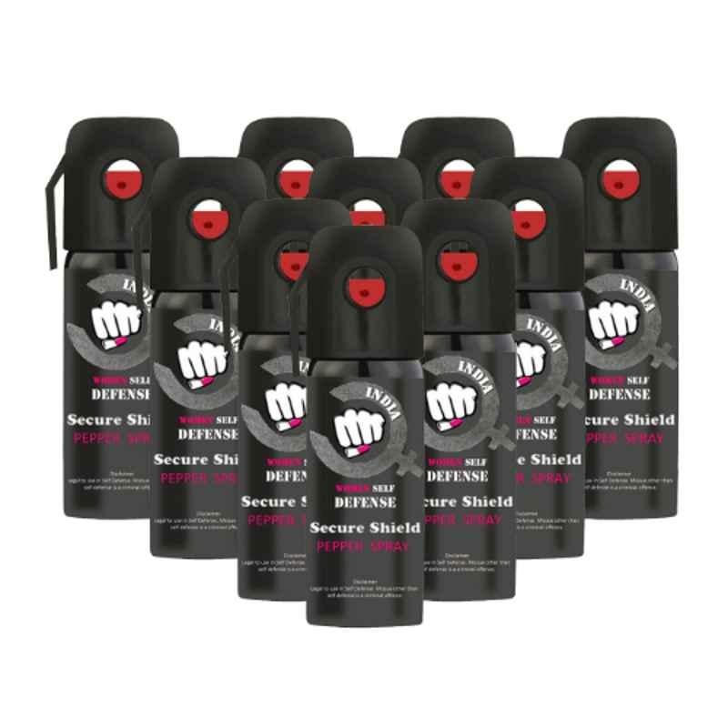 Secure Shield 55ml Black Defense Pepper Spray for Women, SEC-WSD-1001 (Pack of 10)