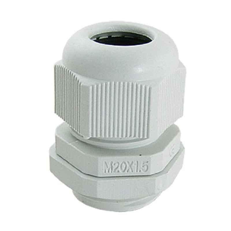 M20x1.5 Plastic White Waterproof Cable Glands (Pack of 10)