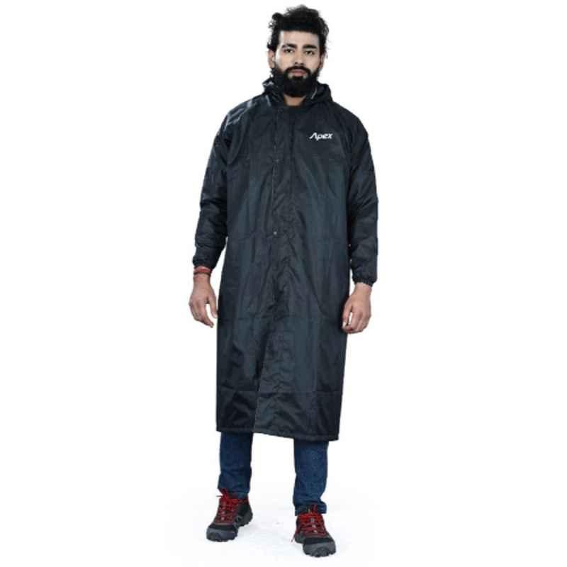 Apex Polyester Black Men Raincoat, 707, Size: 2XL