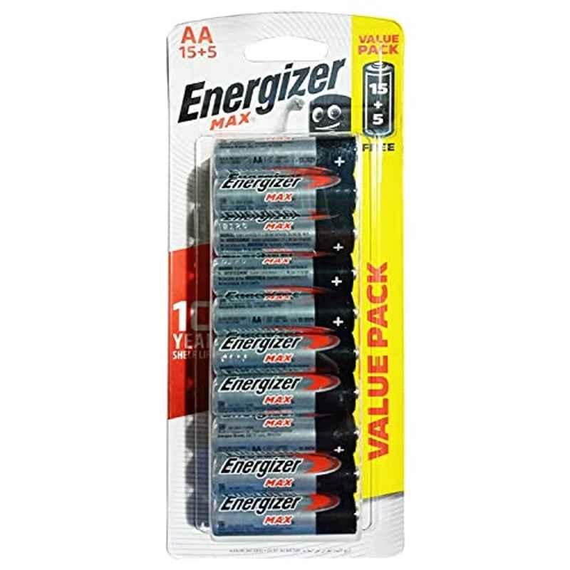 Energizer 20 Pcs E91HP 1.5V Alkaline AA Batteries Set