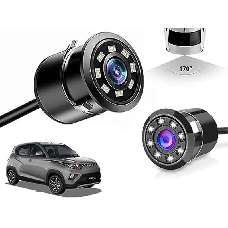 Auto Pearl 8 LED Black Waterproof & Shockproof HD Night Vision Car Reverse Parking Camera for Mahindra KUV 100 NXT 2018 onwards