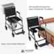 Arcatron 2000 150kg Mild Steel Black Multipurpose Commode Wheelchair, MAC101_P