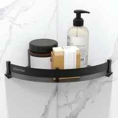Plantex Stainless Steel Corner Shelf for Bathroom Wall/Bathroom Corner Shelves/Bathroom Shelf Rack/Side Corner Shelf/Kitchen Organizer/Bathroom Corner Rack- 9x9 inch Black