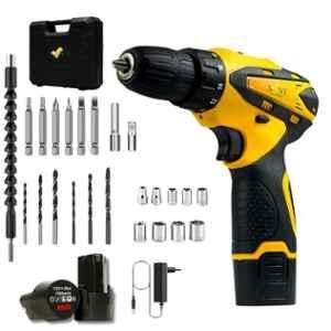 XLNT 27 Pcs 12V 0-550 & 0-1980rpm Cordless Drill Machine Kit, XTCDS-126