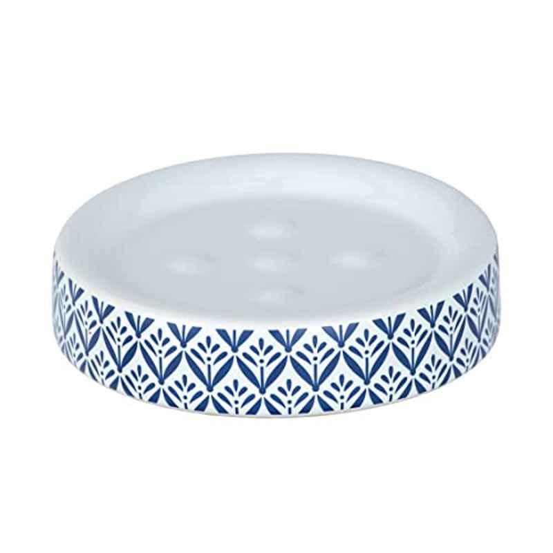 Wenko 11x2.5x11cm Ceramic Blue Soap Dish, WK23206