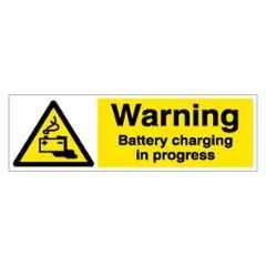 SUNSIGNS 450x150mm Vinyl & ACP Sheet Warning Battery Charging in Progress Signage, SN0116VNLM3HPIFAL