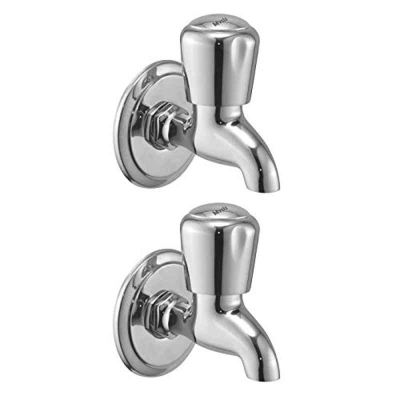 Mysis Croma Brass Chrome Finish Bib Cock with Wall Flange (Pack of 2)